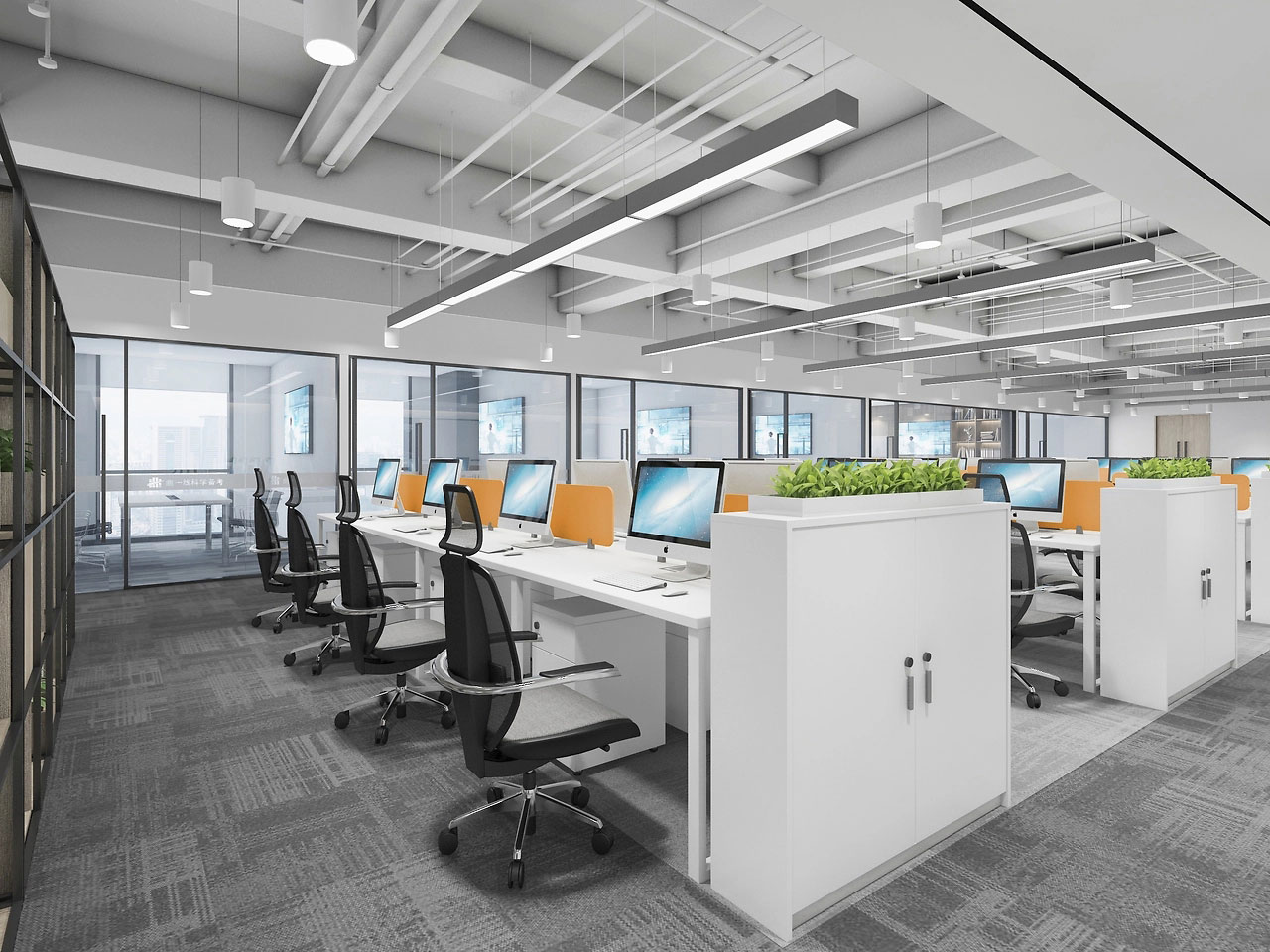 370平米驻马店厂房办公室装修效果图