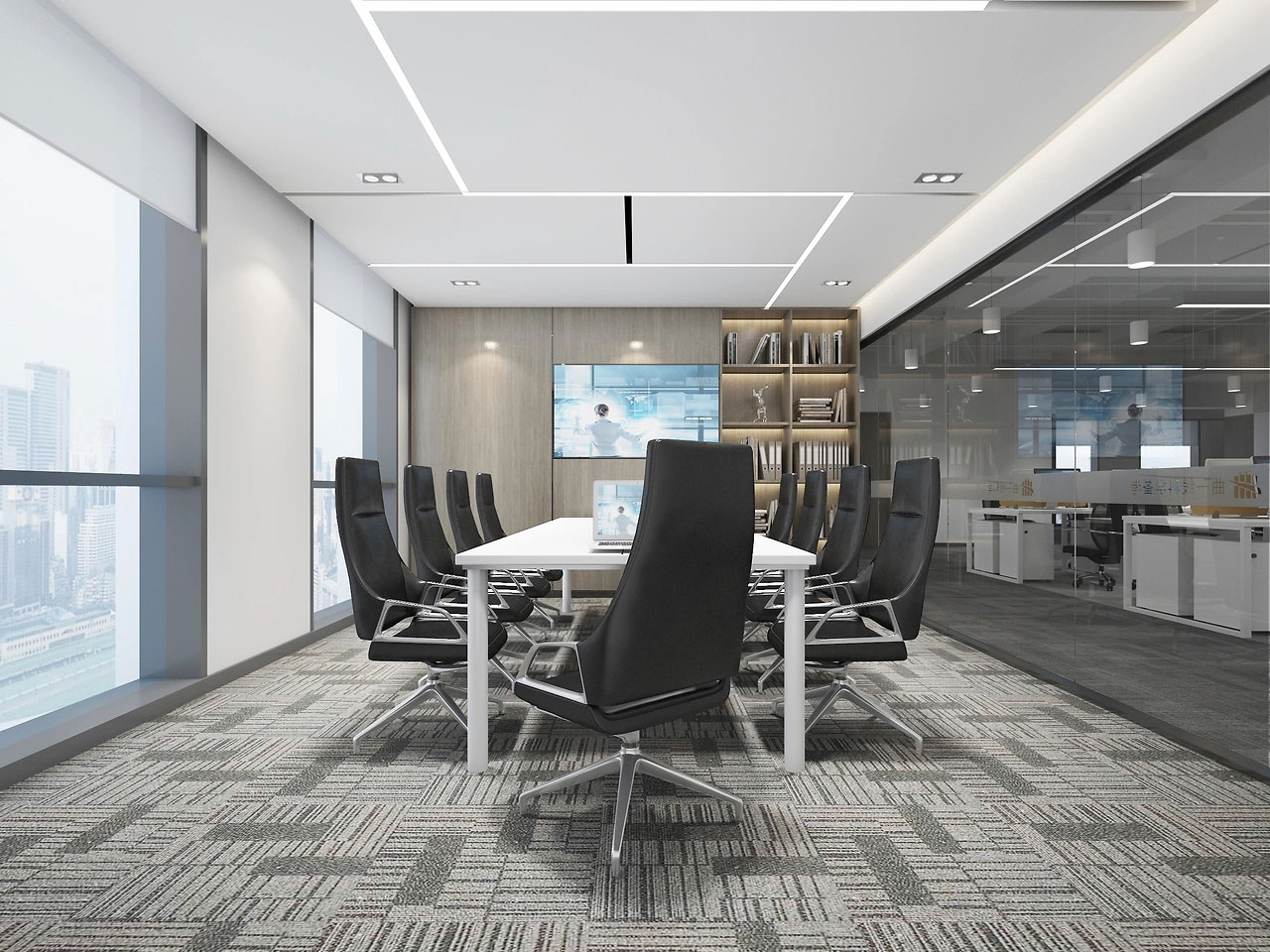 370平米驻马店厂房办公室装修效果图