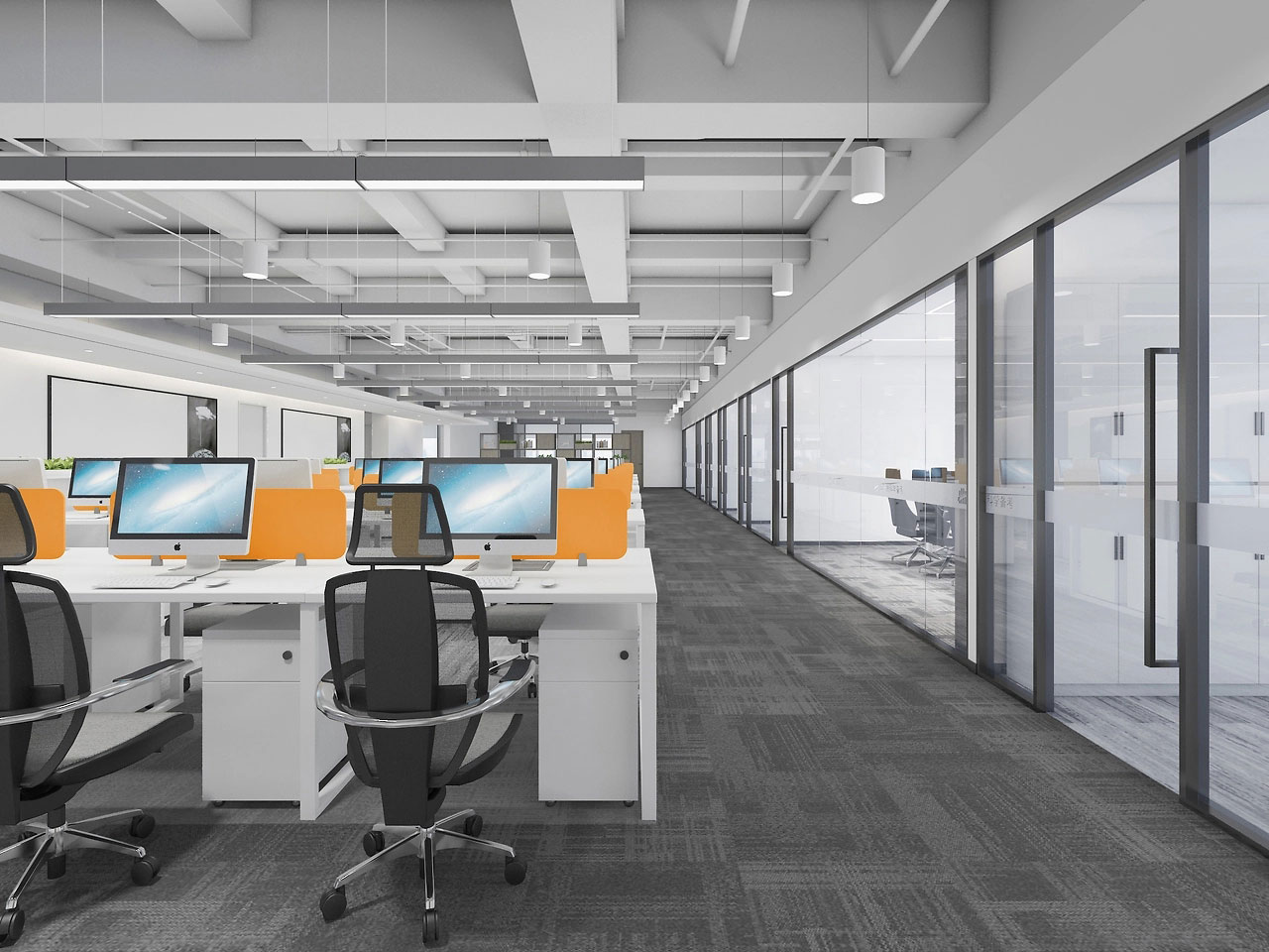 370平米驻马店厂房办公室装修效果图