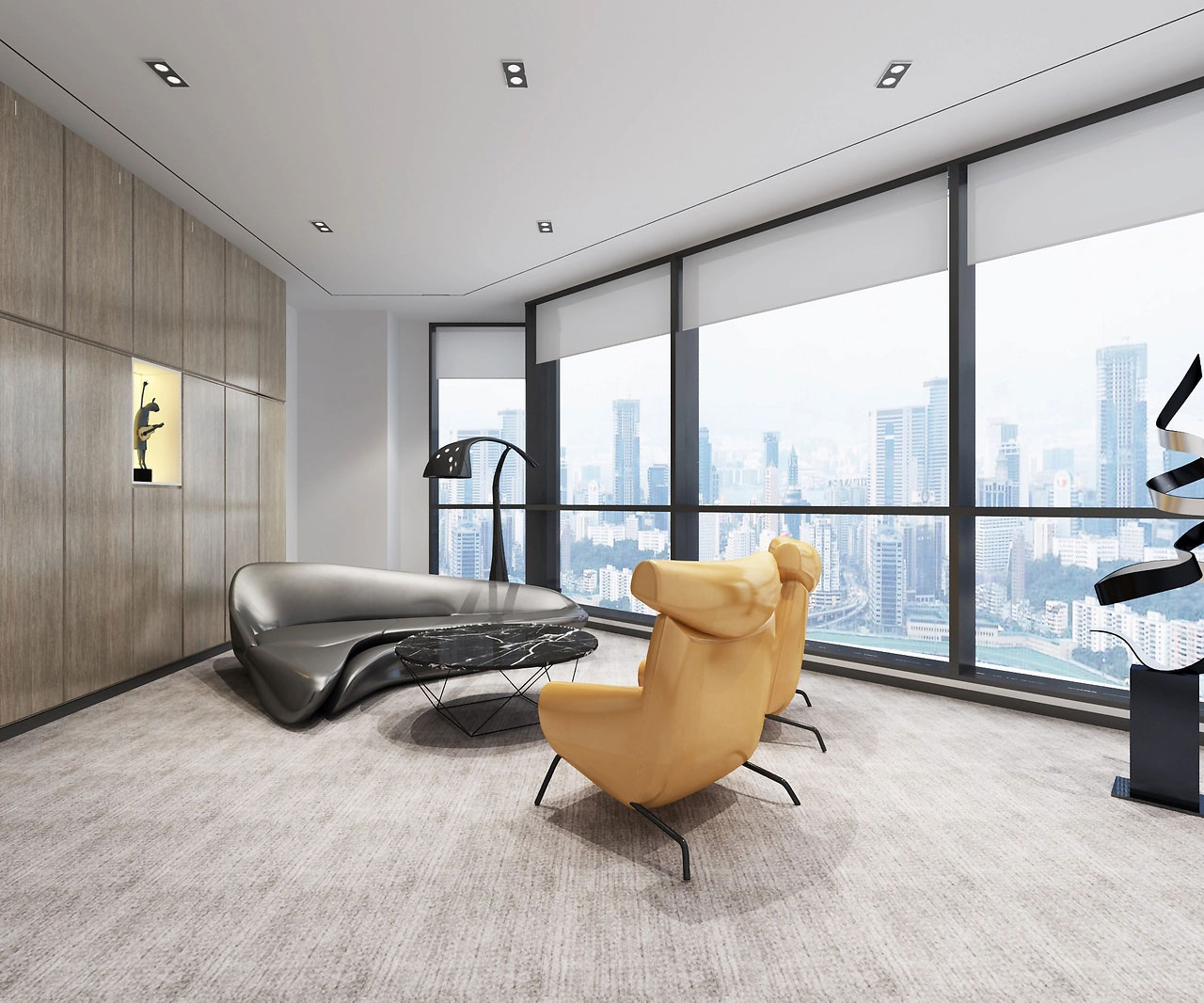 370平米驻马店厂房办公室装修效果图