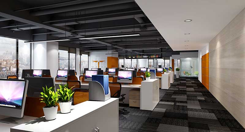 275平米驻马店办公室装修施工效果图