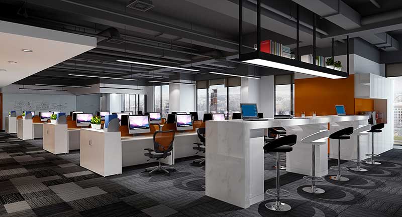 275平米驻马店办公室装修施工效果图