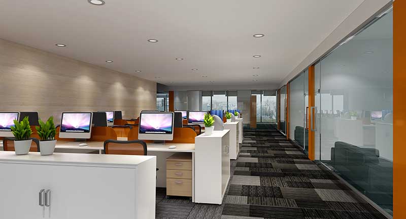 275平米驻马店办公室装修施工效果图