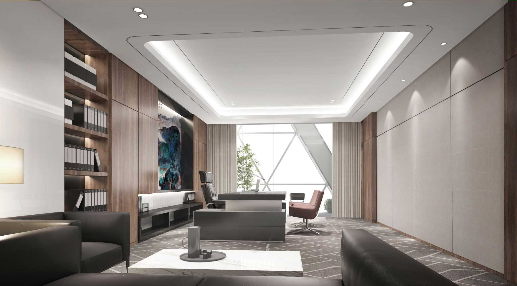 400平米驻马店办公室装修设计效果图