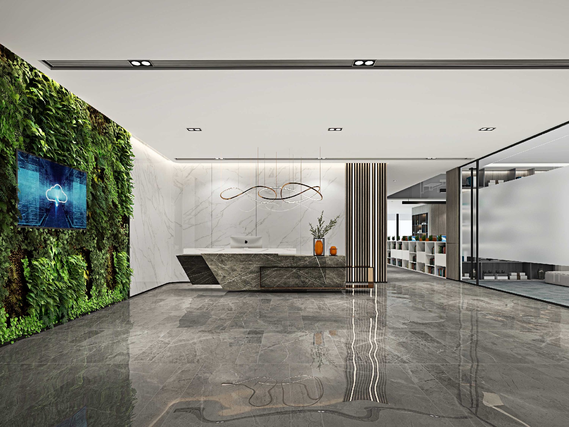 465平米驻马店办公室装修施工效果图