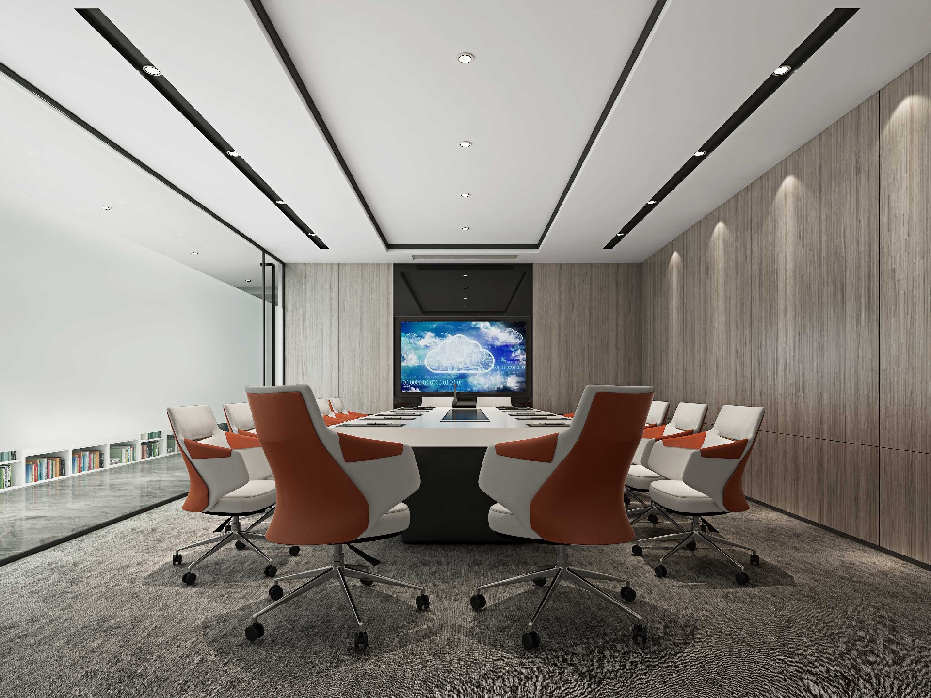 465平米驻马店办公室装修施工效果图