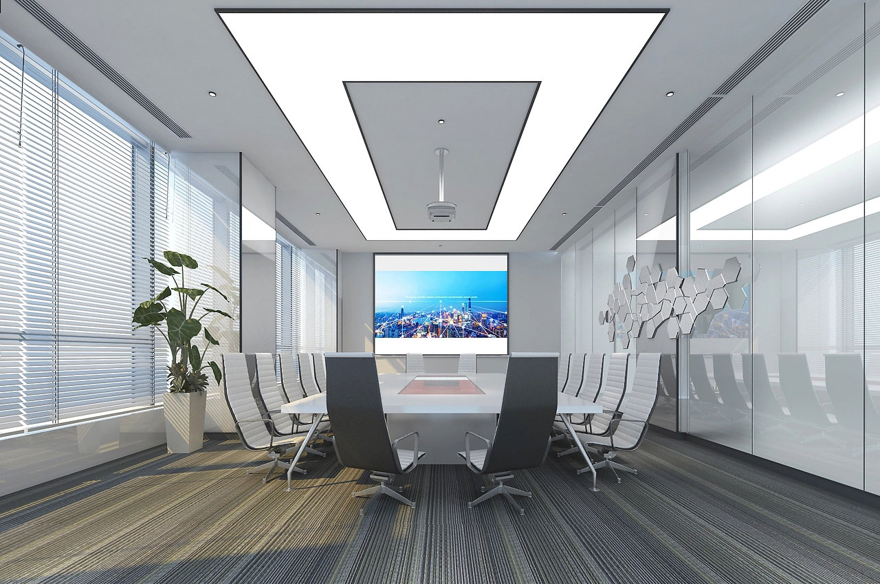 60平米驻马店会议室装修设计效果图