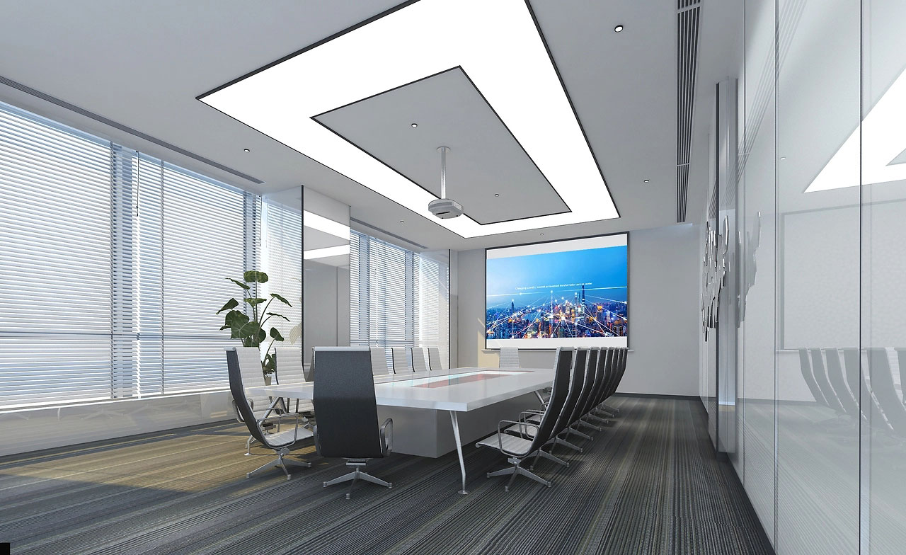 60平米驻马店会议室装修设计效果图