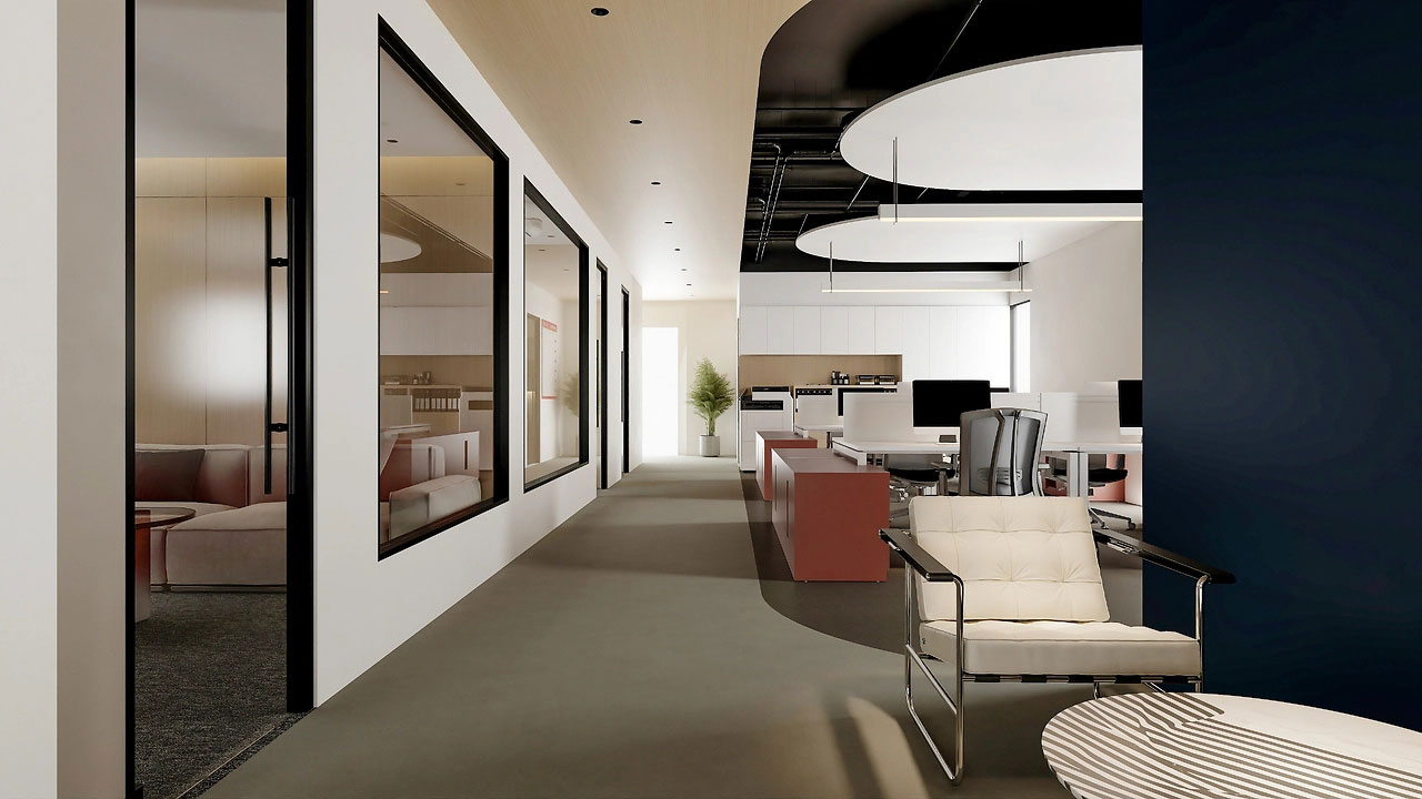 254平米驻马店办公室设计施工效果图