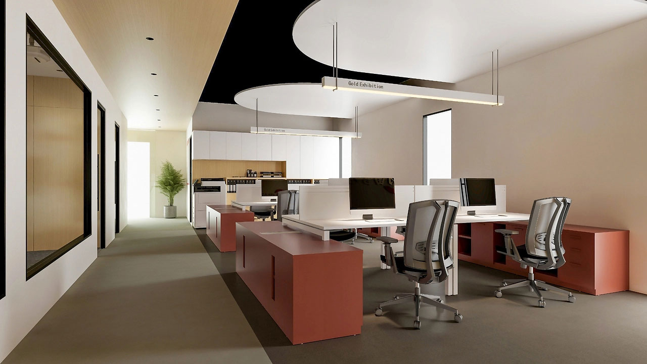 254平米驻马店办公室设计施工效果图