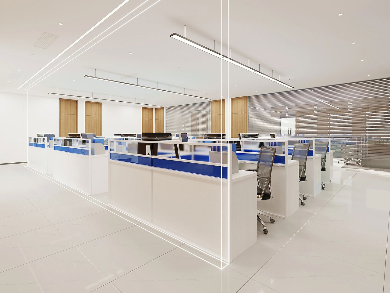 210平米驻马店办公室设计装修效果图