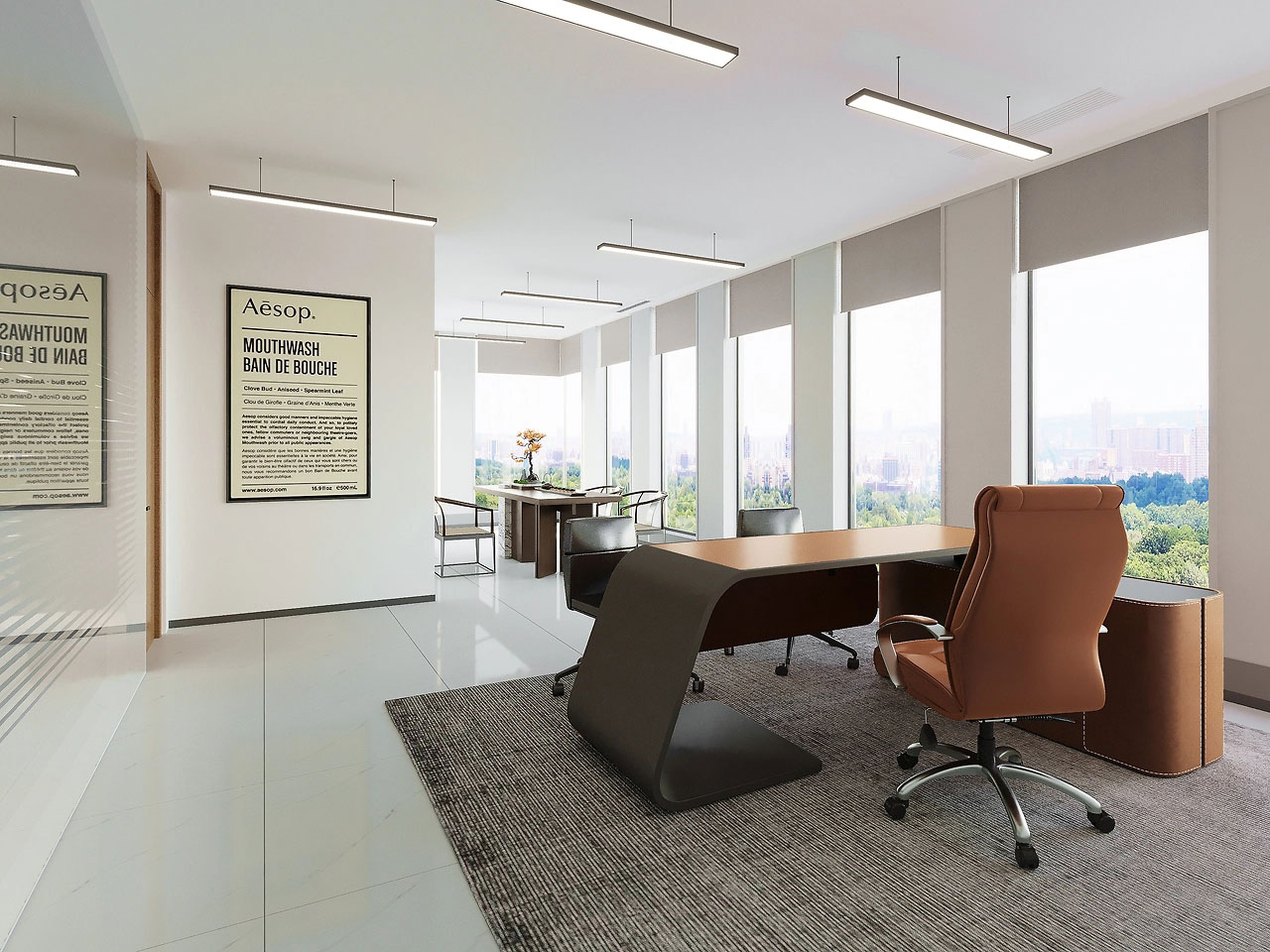 210平米驻马店办公室设计装修效果图