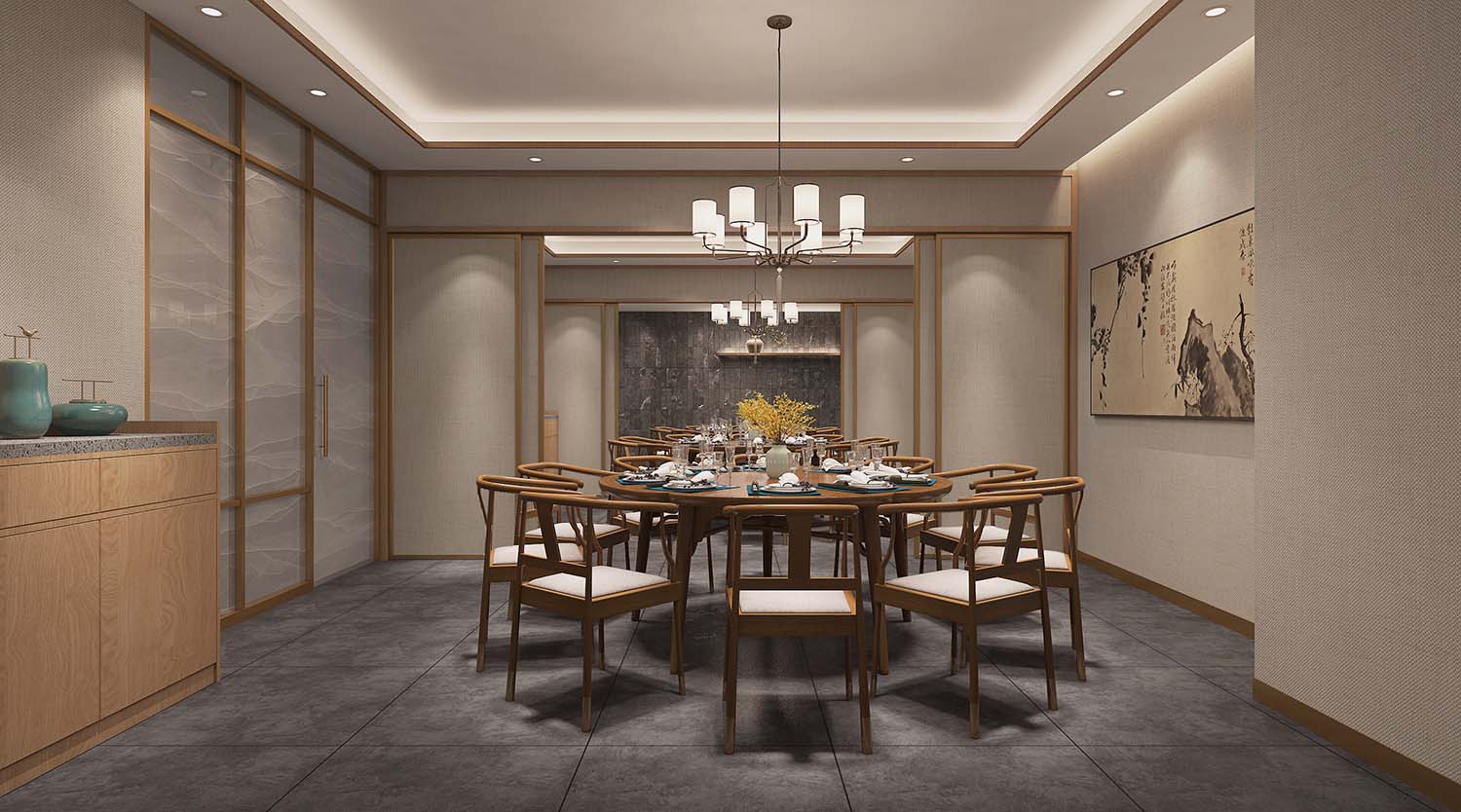 300平米驻马店羊肉馆饭店装修设计效果图