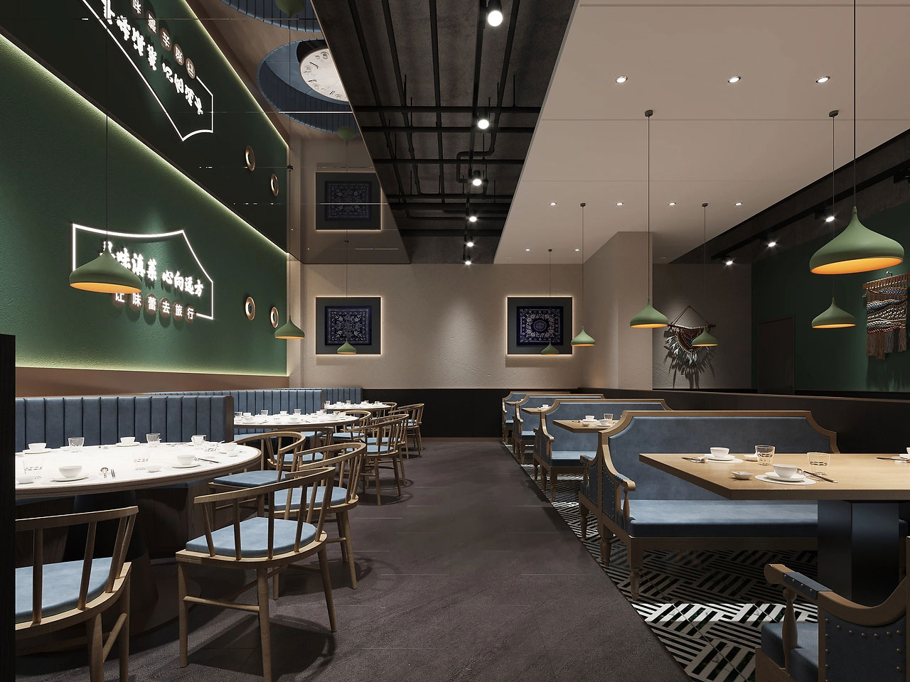 230平米驻马店中餐厅装修设计效果图