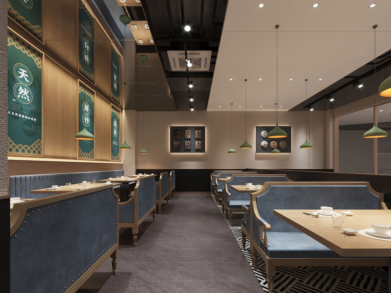 230平米驻马店中餐厅装修设计效果图