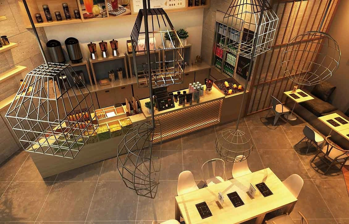 80平米驻马店饮品店装修设计效果图