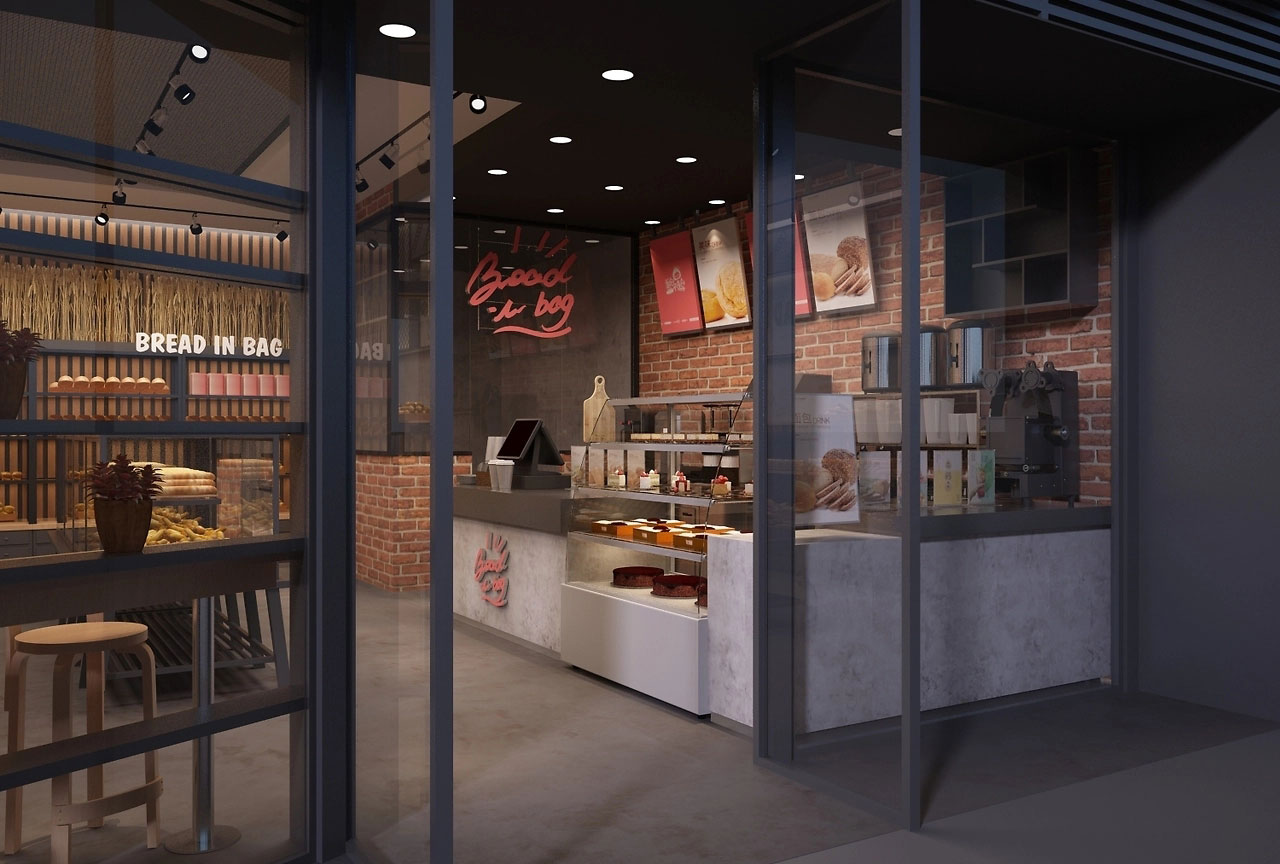 62平米驻马店面包门店装修设计效果图