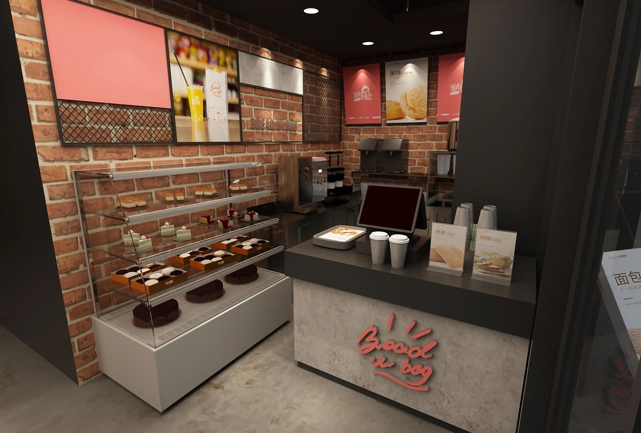62平米驻马店面包门店装修设计效果图