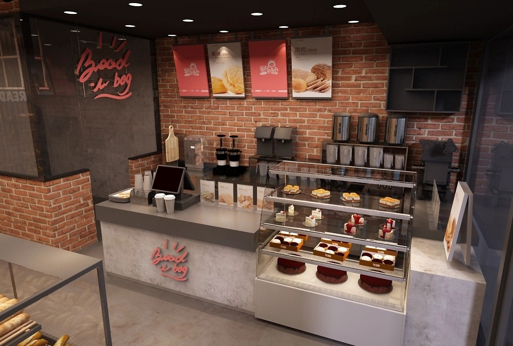 62平米驻马店面包门店装修设计效果图