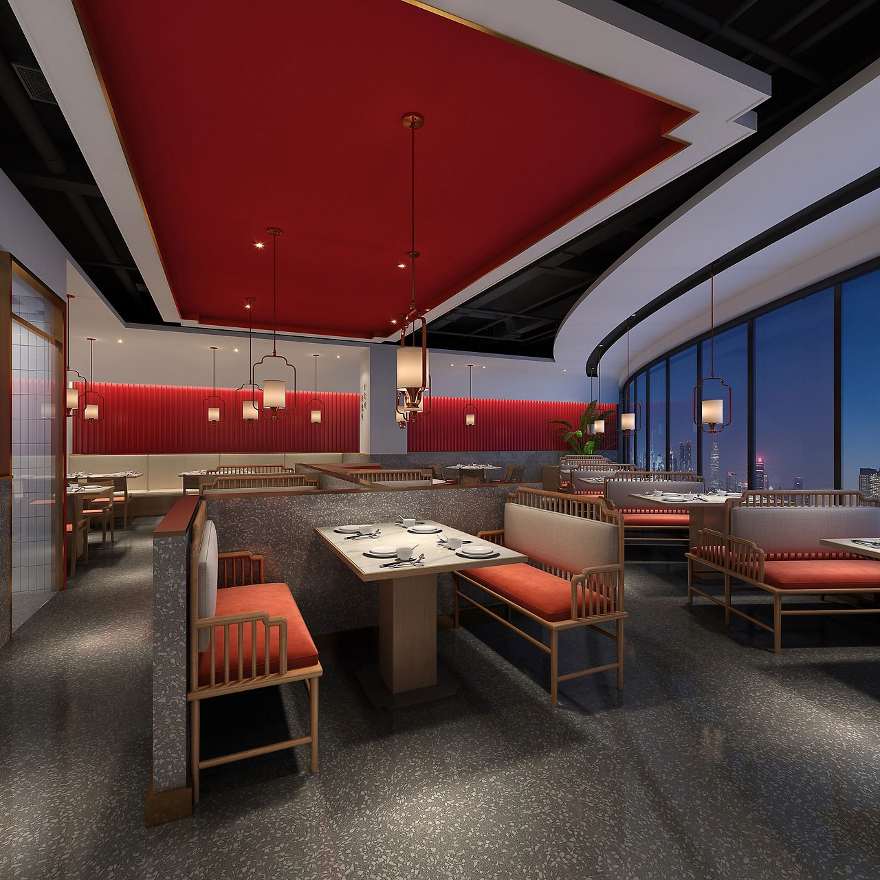 245平米驻马店湘菜馆装修设计效果图