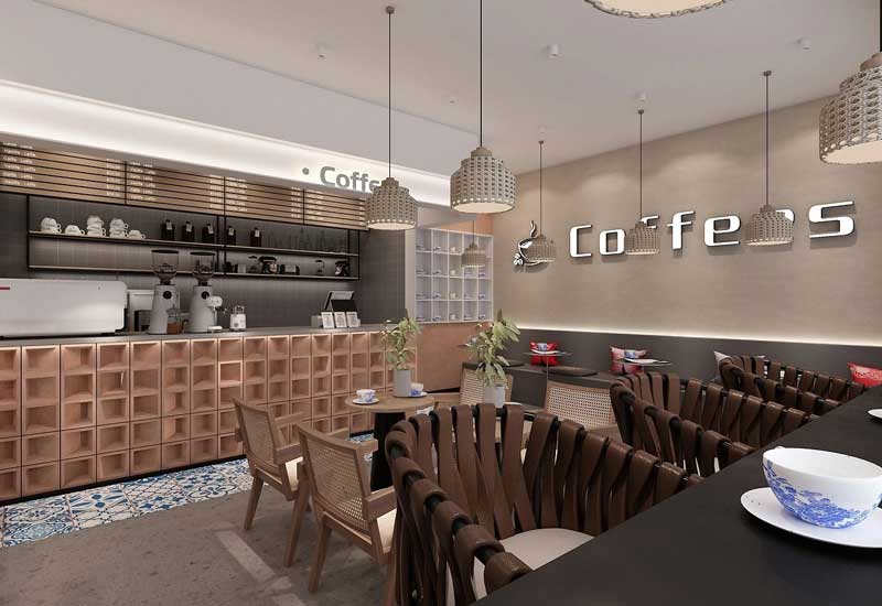 129平米驻马店咖啡店装修设计效果图