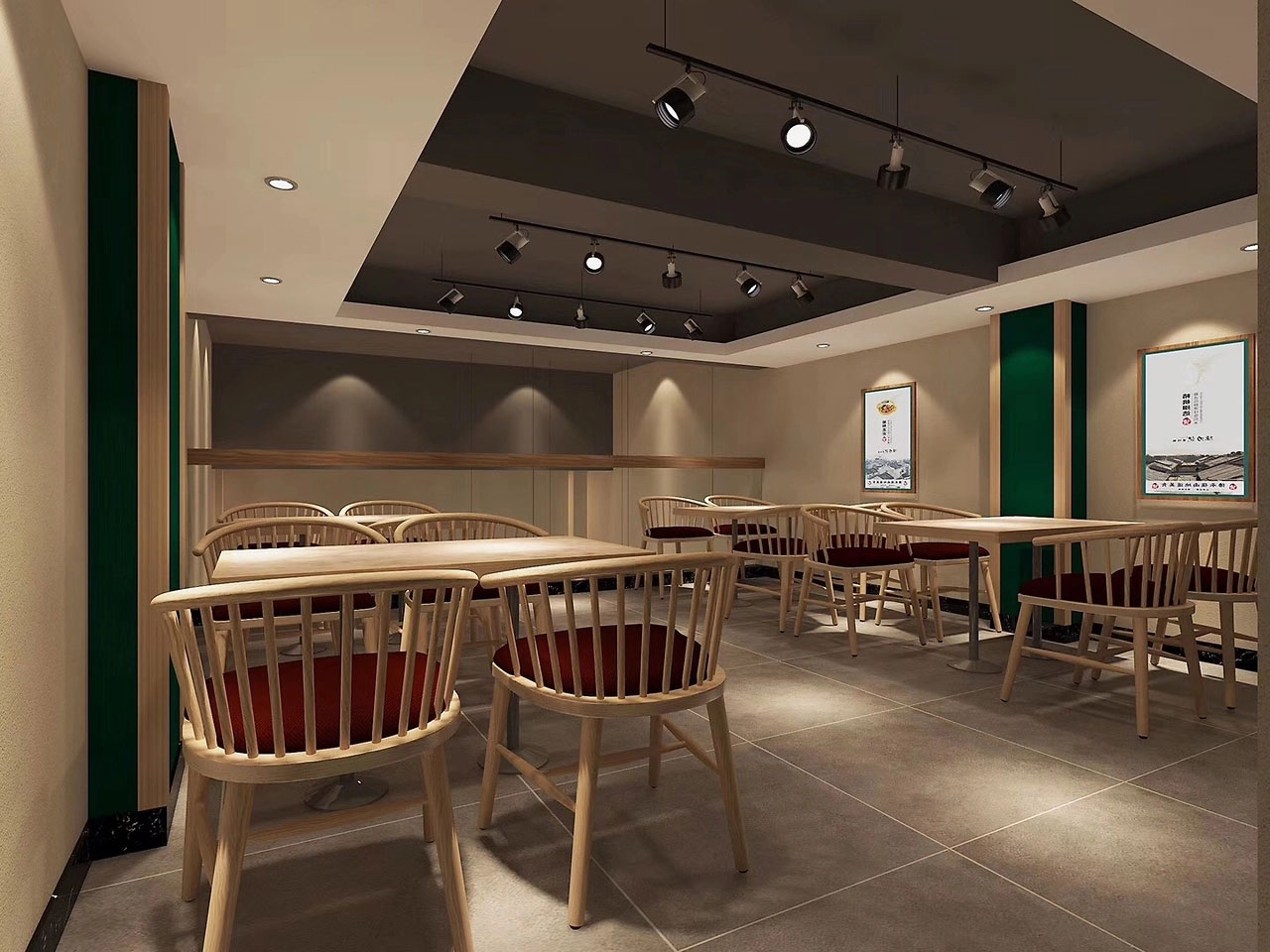 116平米驻马店煲仔饭店面装修设计效果图