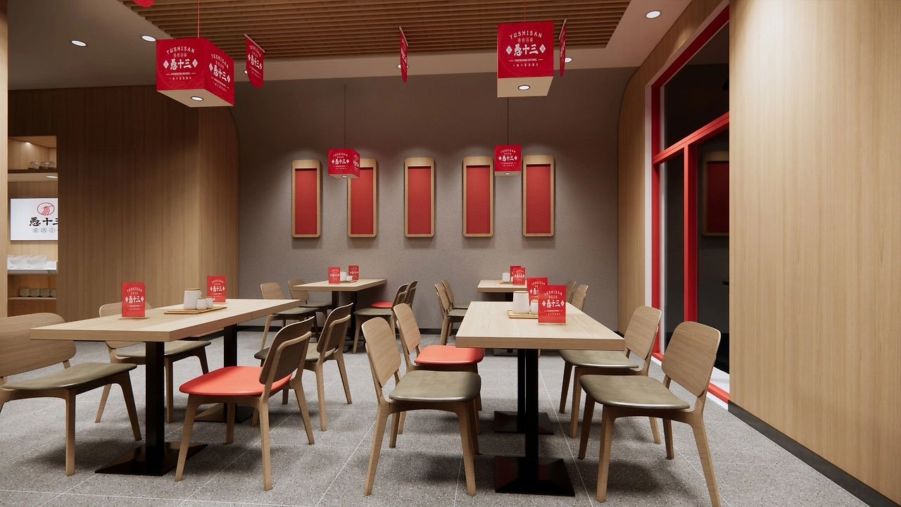 136平米驻马店面馆装修设计效果图