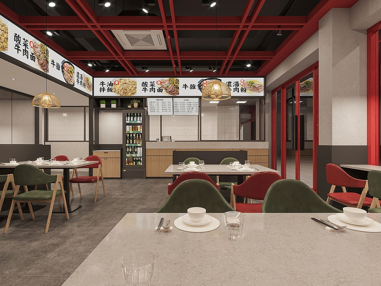 225平米驻马店牛肉馆店面设计效果图