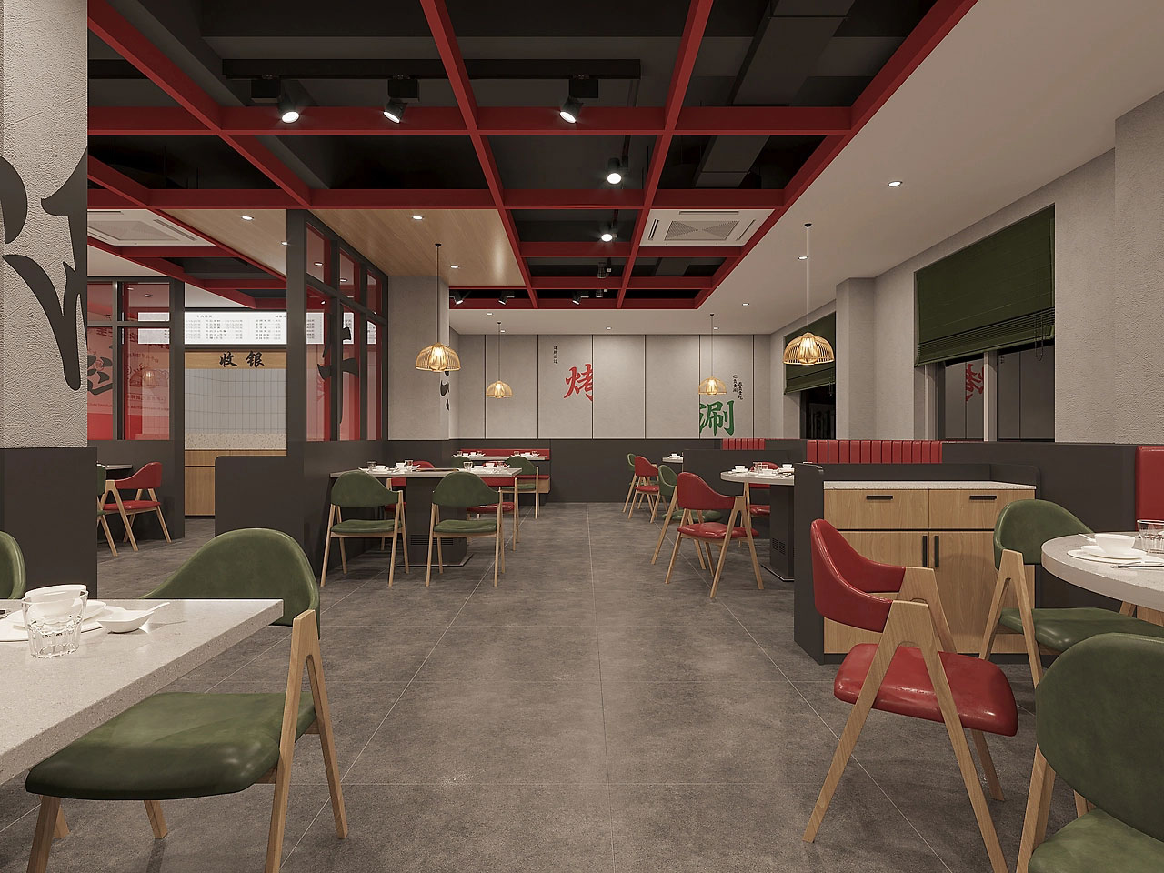 225平米驻马店牛肉馆店面设计效果图
