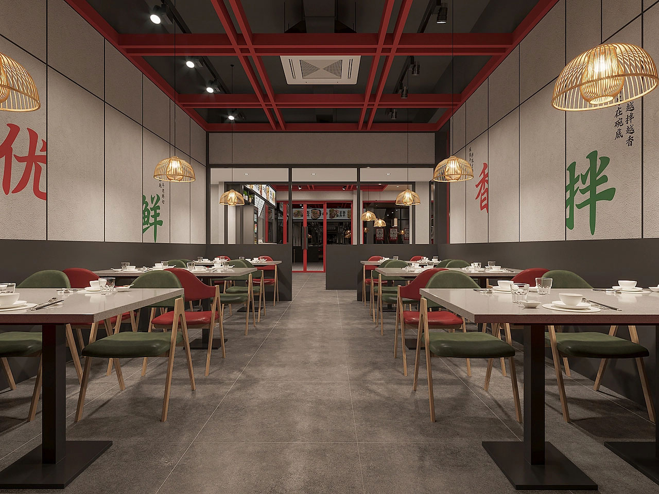 225平米驻马店牛肉馆店面设计效果图