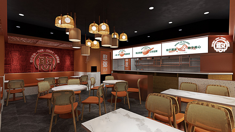 120平米驻马店早餐店装修设计效果图