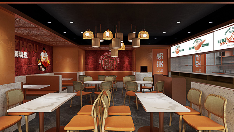 120平米驻马店早餐店装修设计效果图