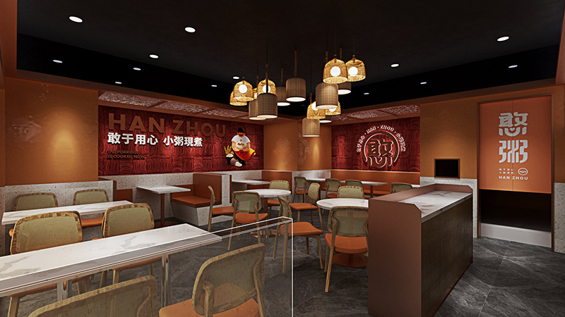 120平米驻马店早餐店装修设计效果图