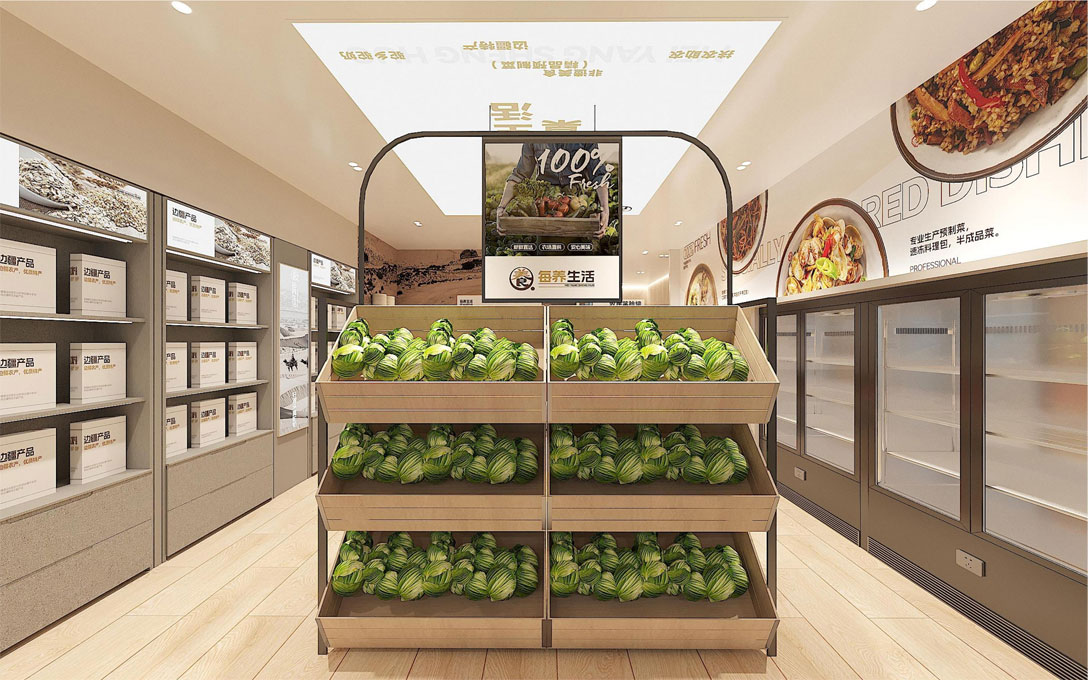 60平米驻马店生鲜店面装修设计效果图