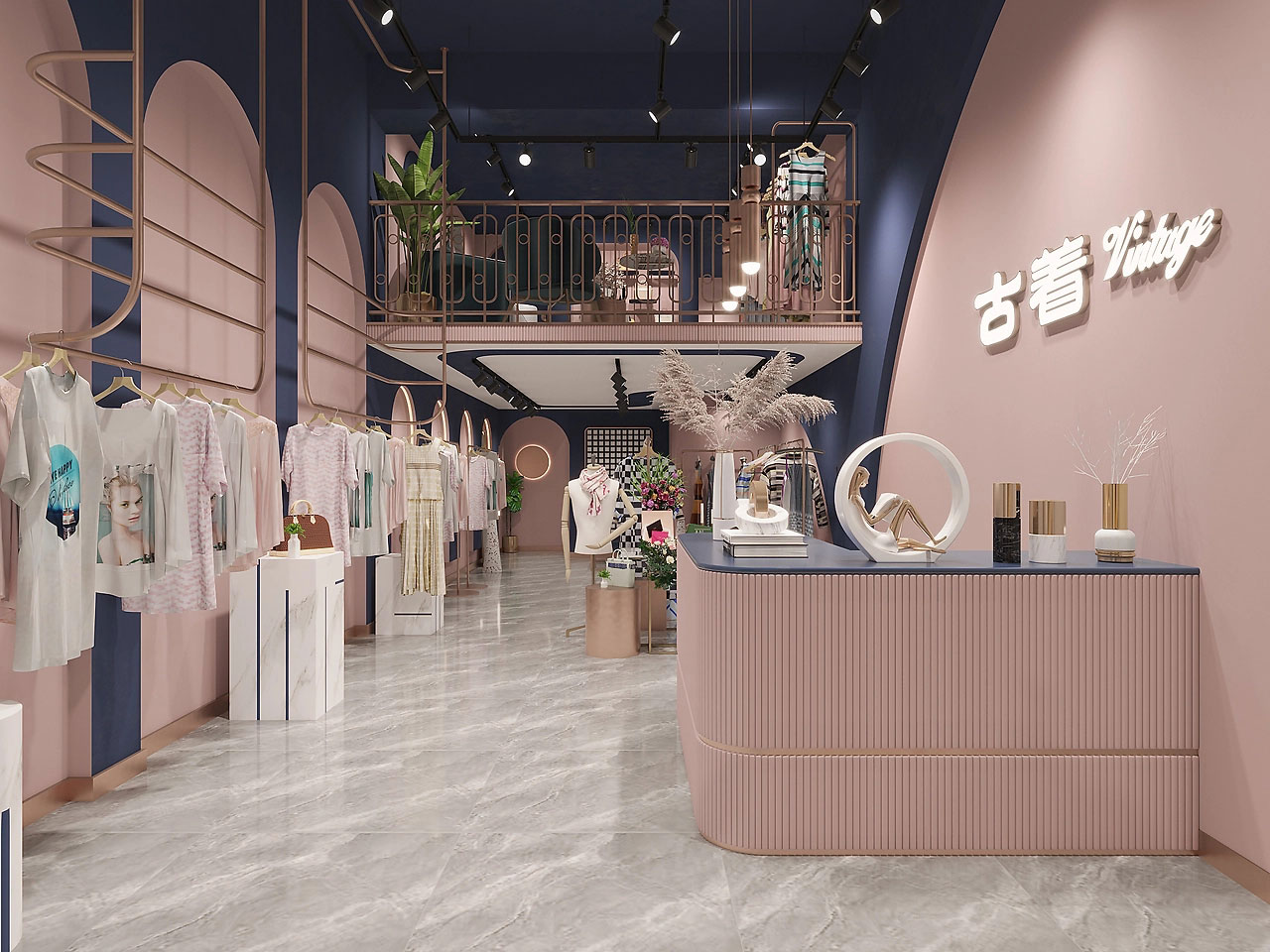 45平米驻马店服装店装修设计效果图