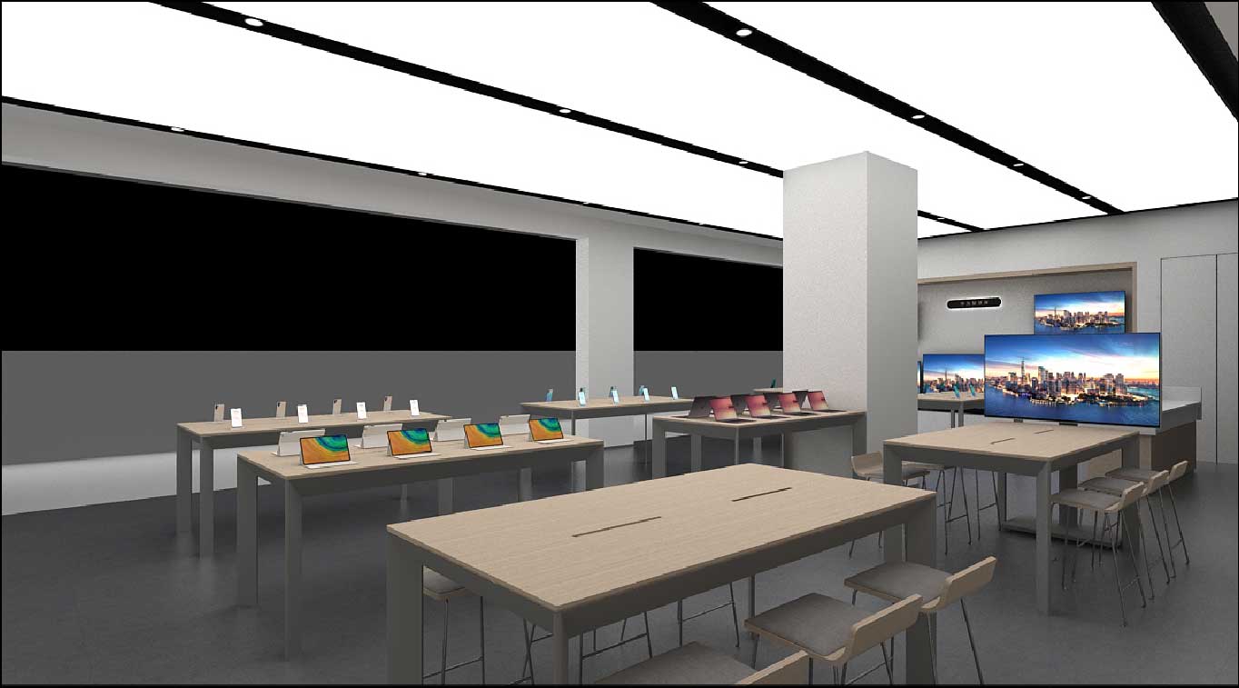 150平米驻马店华为手机店装修设计效果图