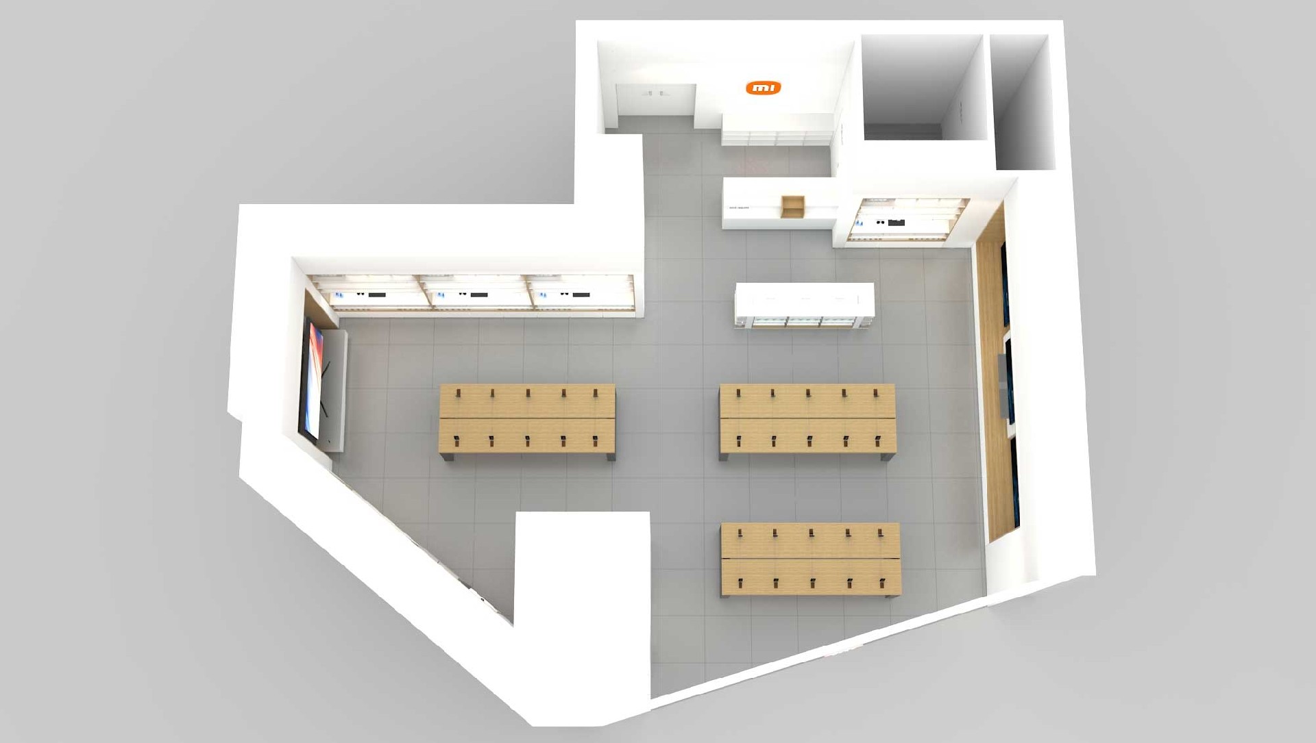 120平米驻马店小米手机体验店装修设计效果图