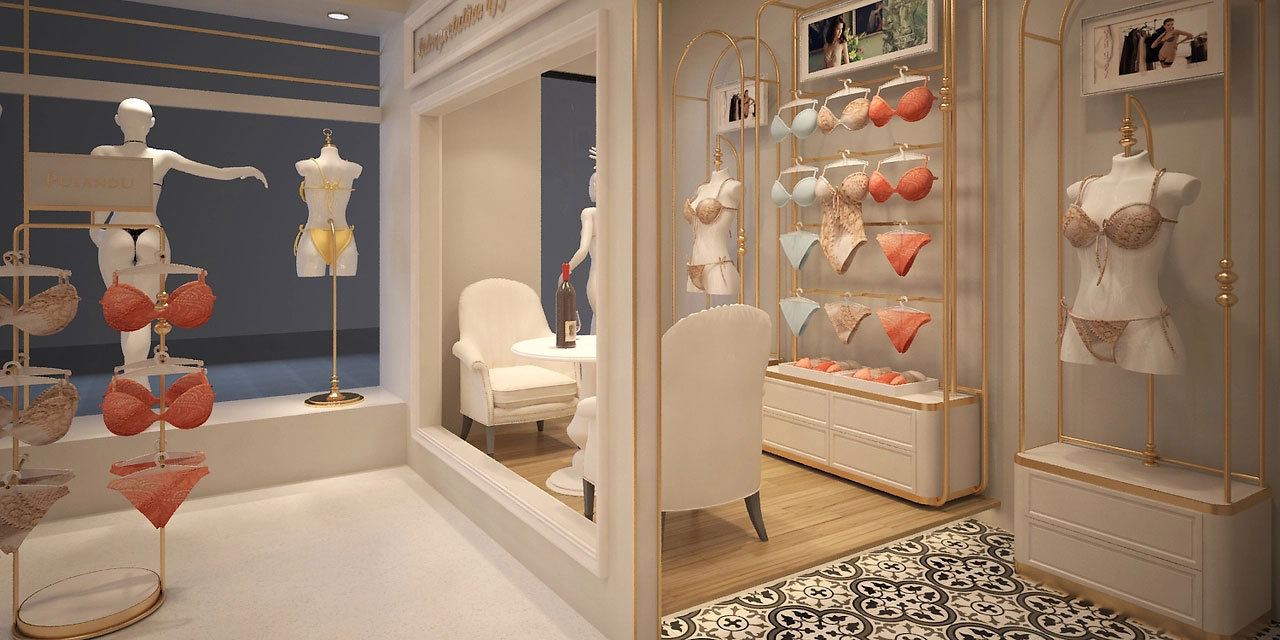 55平米驻马店内衣店装修设计效果图