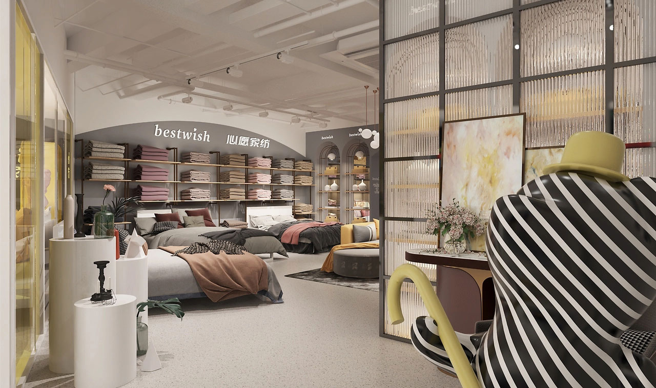 165平米驻马店家纺店面装修设计效果图