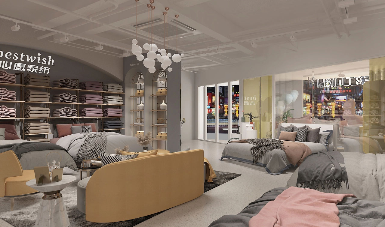 165平米驻马店家纺店面装修设计效果图