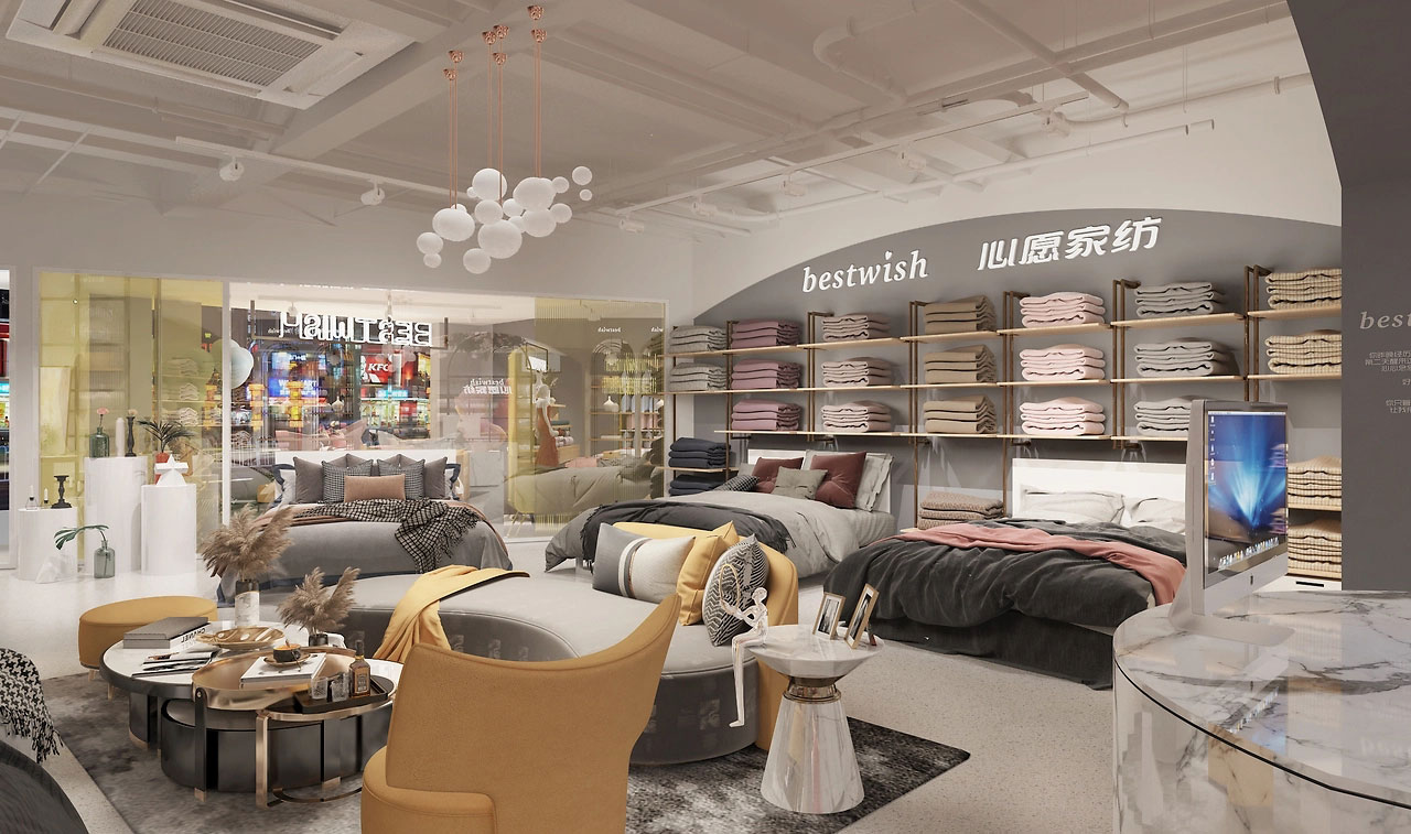 165平米驻马店家纺店面装修设计效果图