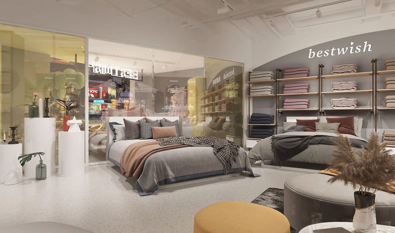 165平米驻马店家纺店面装修设计效果图