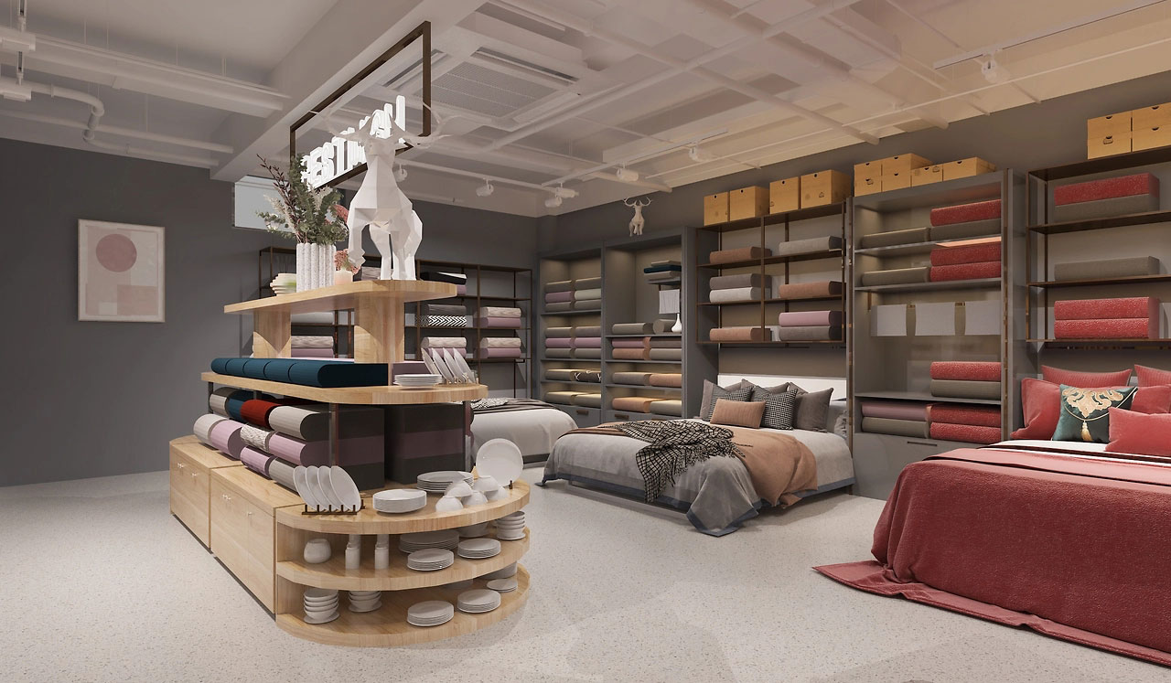 165平米驻马店家纺店面装修设计效果图