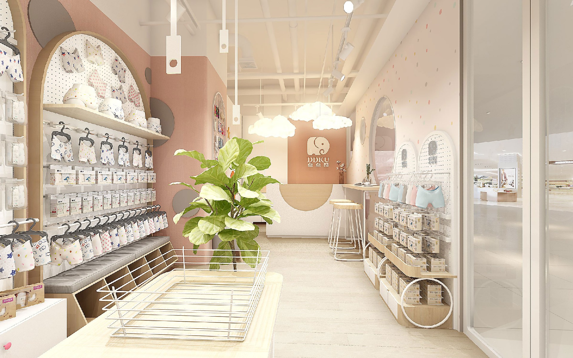 35平米驻马店母婴用品店装修设计效果图
