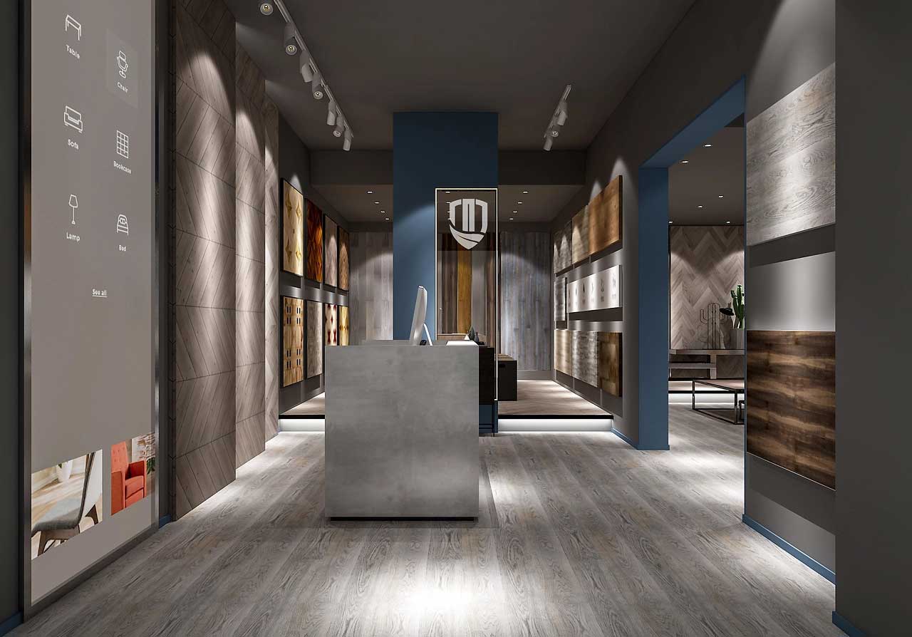 230平米驻马店地板专卖店装修设计效果图