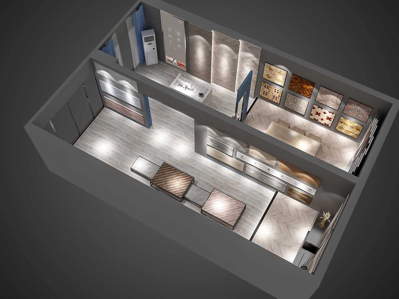 230平米驻马店地板专卖店装修设计效果图