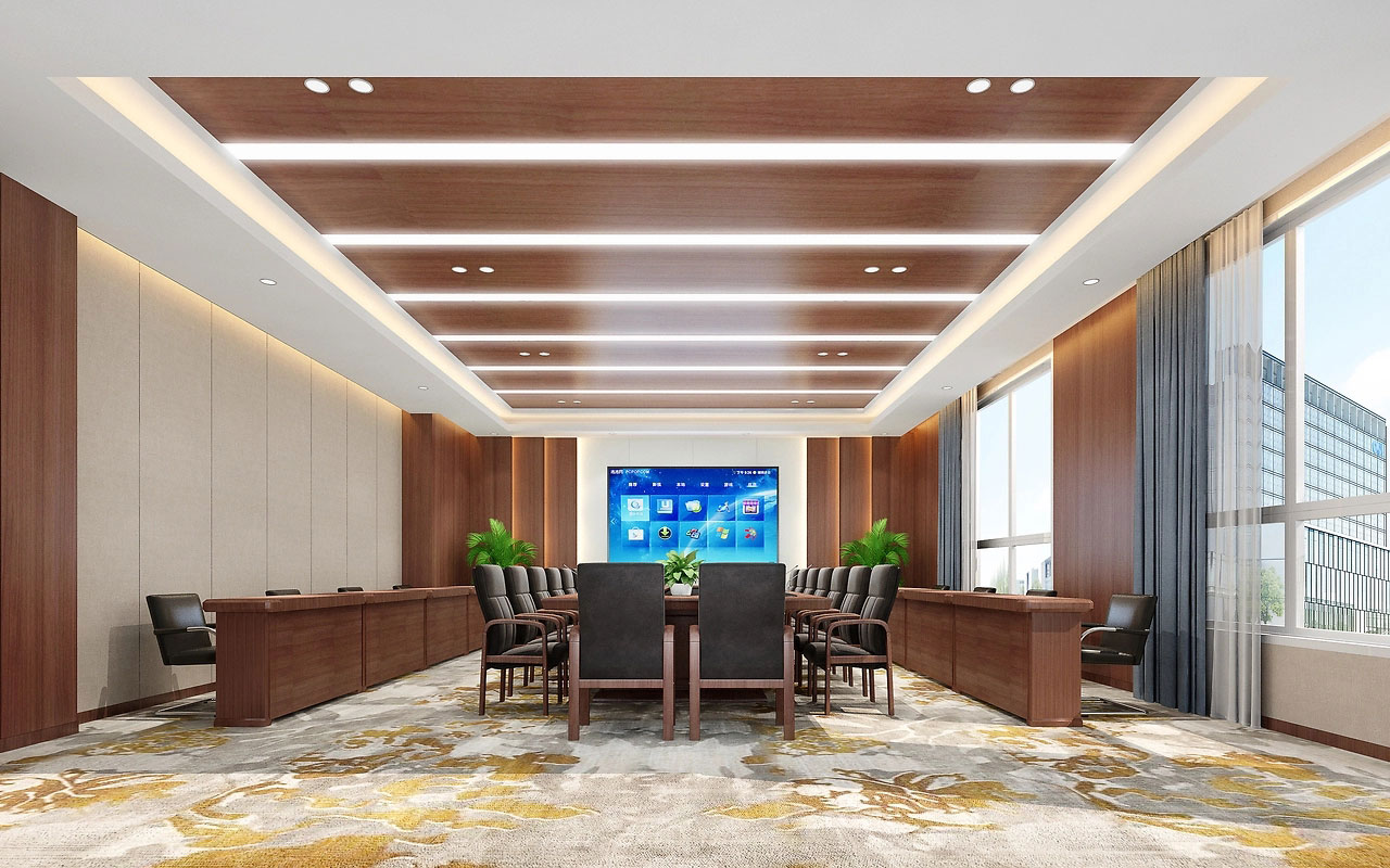 80平米驻马店会议室改造设计效果图