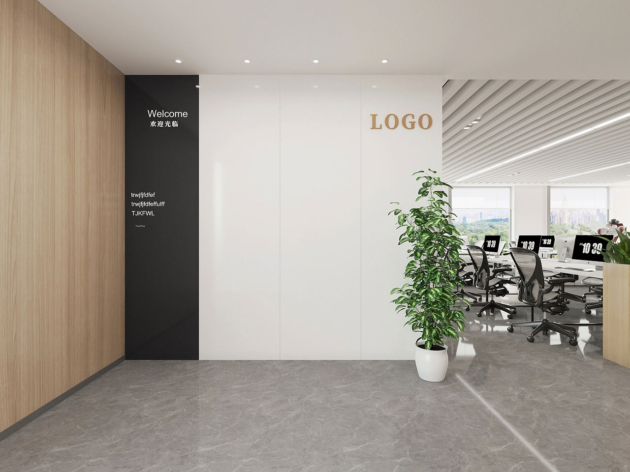 350平米驻马店办公室装修设计效果图